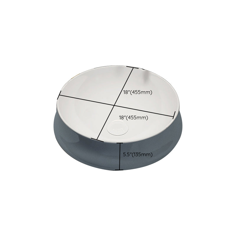 Modern Style Vessel Bathroom Sink Round Ceramic Vessel Bathroom Sink Clearhalo 'Bathroom Remodel & Bathroom Fixtures' 'Bathroom Sinks & Faucet Components' 'Bathroom Sinks' 'bathroom_sink' 'Home Improvement' 'home_improvement' 'home_improvement_bathroom_sink' 7205656