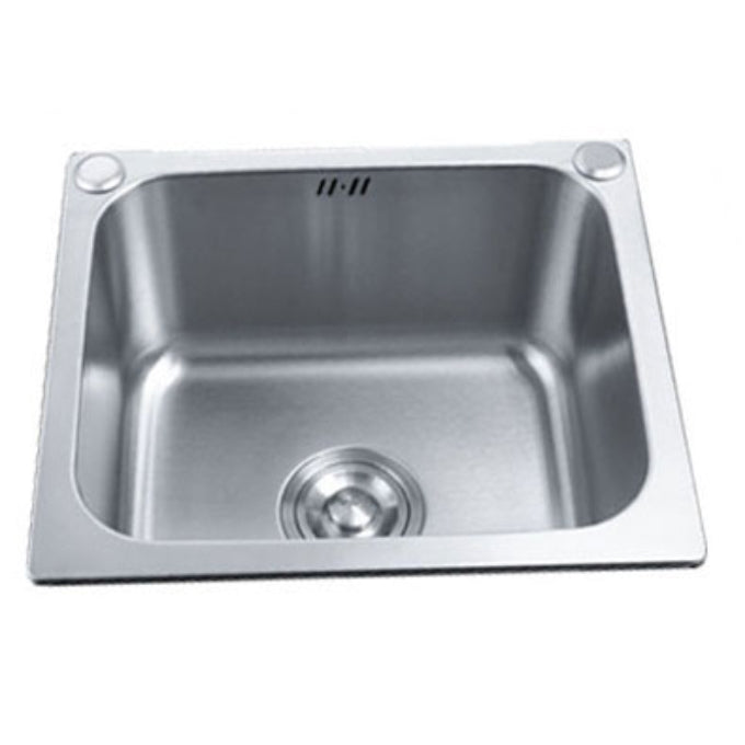Rectangle Stainless Steel Sink Kitchen Sink with Drain Assembly(Not Including Faucet) Clearhalo 'Home Improvement' 'home_improvement' 'home_improvement_kitchen_sinks' 'Kitchen Remodel & Kitchen Fixtures' 'Kitchen Sinks & Faucet Components' 'Kitchen Sinks' 'kitchen_sinks' 7205670