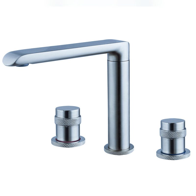 Luxury Vessel Faucet 3 Holes High-Arc Vessel Sink Bathroom Faucet Chrome Knobs 2 Handles Clearhalo 'Bathroom Remodel & Bathroom Fixtures' 'Bathroom Sink Faucets' 'Bathroom Sinks & Faucet Components' 'bathroom_sink_faucets' 'Home Improvement' 'home_improvement' 'home_improvement_bathroom_sink_faucets' 7205775