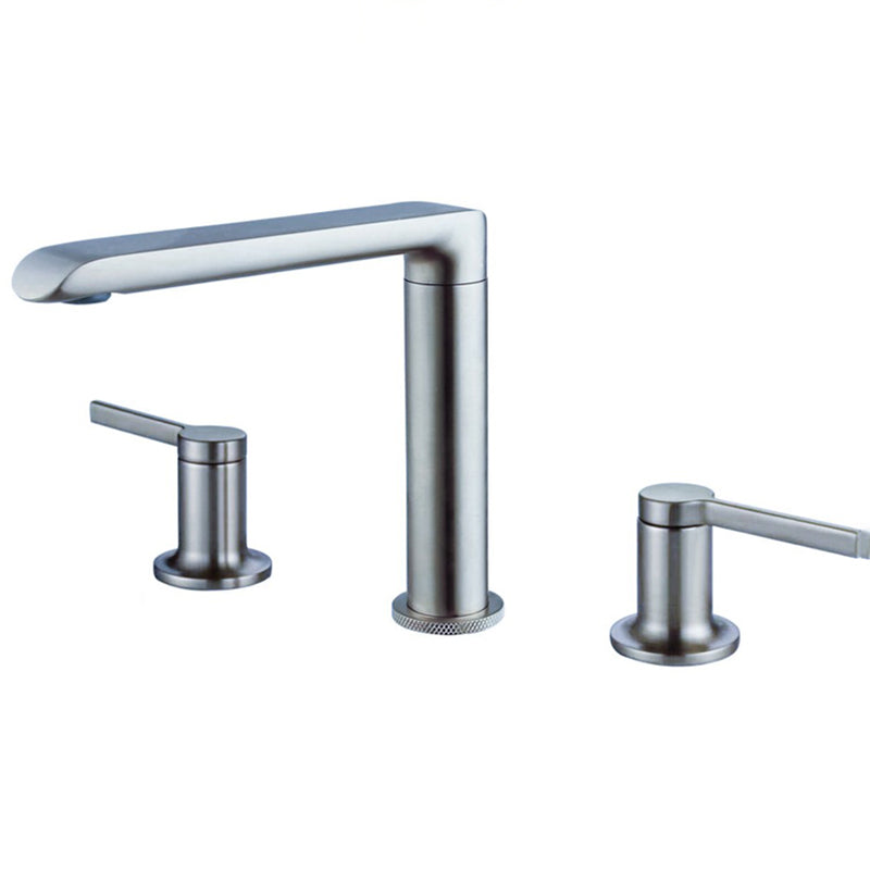 Luxury Vessel Faucet 3 Holes High-Arc Vessel Sink Bathroom Faucet Chrome Thin Handle 2 Handles Clearhalo 'Bathroom Remodel & Bathroom Fixtures' 'Bathroom Sink Faucets' 'Bathroom Sinks & Faucet Components' 'bathroom_sink_faucets' 'Home Improvement' 'home_improvement' 'home_improvement_bathroom_sink_faucets' 7205792