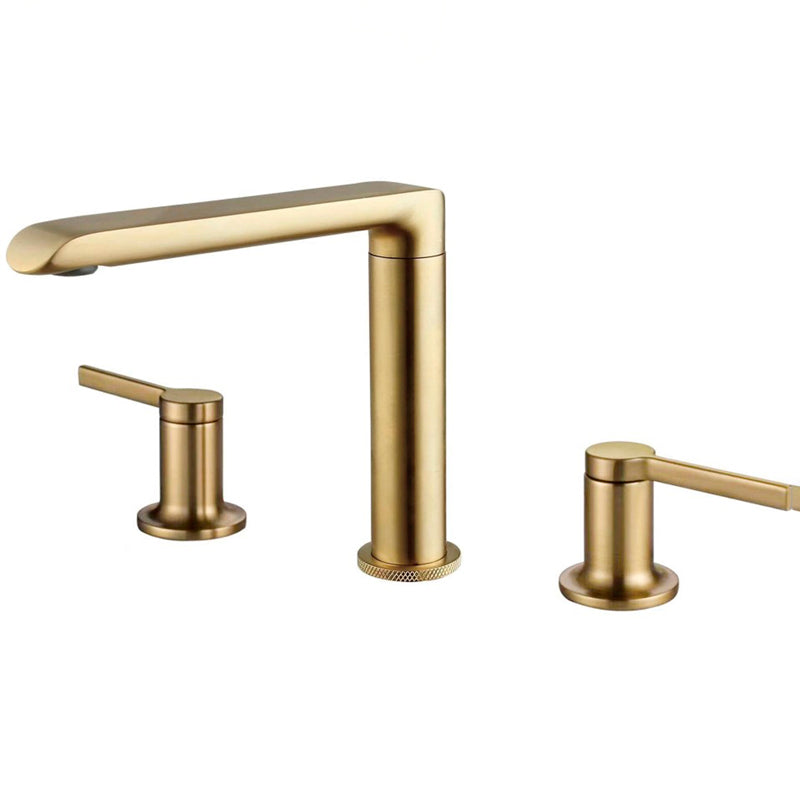 Luxury Vessel Faucet 3 Holes High-Arc Vessel Sink Bathroom Faucet Gold Thin Handle 2 Handles Clearhalo 'Bathroom Remodel & Bathroom Fixtures' 'Bathroom Sink Faucets' 'Bathroom Sinks & Faucet Components' 'bathroom_sink_faucets' 'Home Improvement' 'home_improvement' 'home_improvement_bathroom_sink_faucets' 7205793