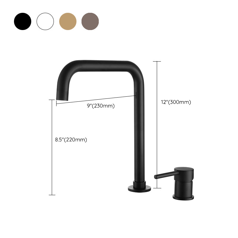 Luxury Vessel Faucet 3 Holes High-Arc Vessel Sink Bathroom Faucet Clearhalo 'Bathroom Remodel & Bathroom Fixtures' 'Bathroom Sink Faucets' 'Bathroom Sinks & Faucet Components' 'bathroom_sink_faucets' 'Home Improvement' 'home_improvement' 'home_improvement_bathroom_sink_faucets' 7205804
