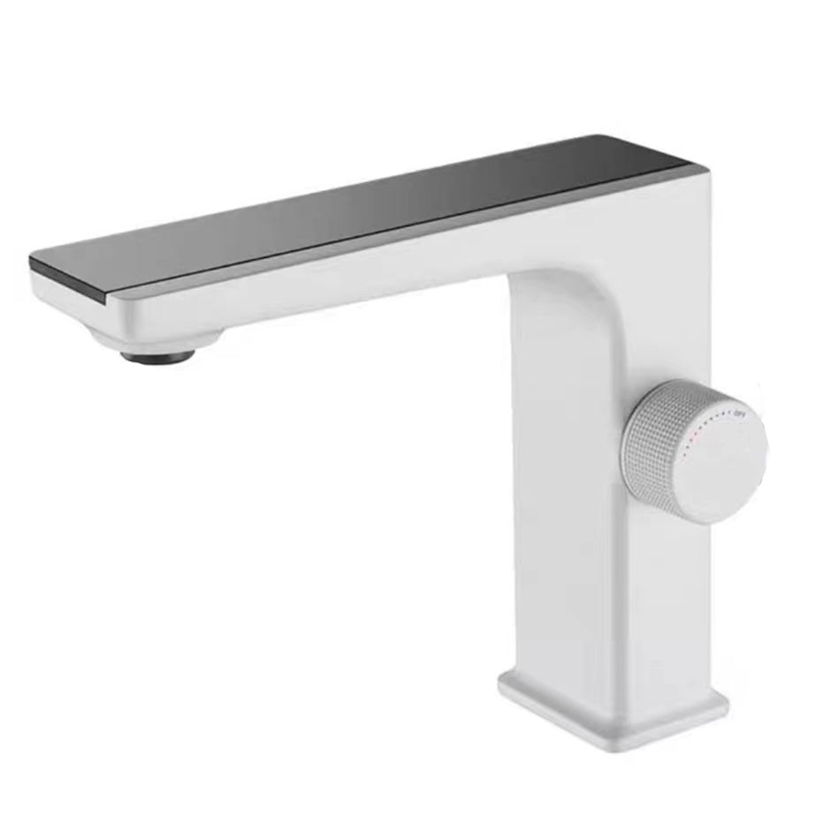 Modern Vessel Sink Faucet Digital Display Knob Handle Low Arc Faucet Clearhalo 'Bathroom Remodel & Bathroom Fixtures' 'Bathroom Sink Faucets' 'Bathroom Sinks & Faucet Components' 'bathroom_sink_faucets' 'Home Improvement' 'home_improvement' 'home_improvement_bathroom_sink_faucets' 7205814