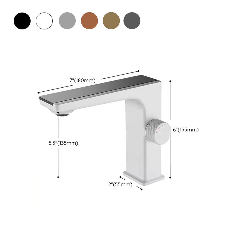 Modern Vessel Sink Faucet Digital Display Knob Handle Low Arc Faucet Clearhalo 'Bathroom Remodel & Bathroom Fixtures' 'Bathroom Sink Faucets' 'Bathroom Sinks & Faucet Components' 'bathroom_sink_faucets' 'Home Improvement' 'home_improvement' 'home_improvement_bathroom_sink_faucets' 7205819
