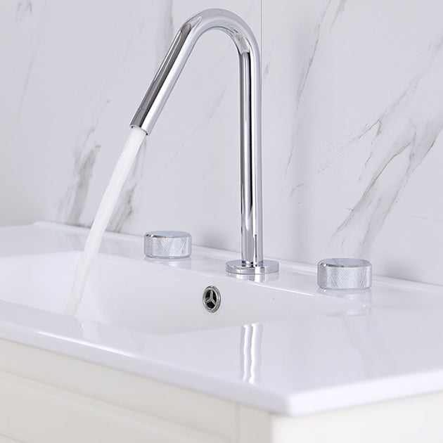 Widespread Modern Bathroom Faucet Knob Handle Gooseneck Vessel Faucet Clearhalo 'Bathroom Remodel & Bathroom Fixtures' 'Bathroom Sink Faucets' 'Bathroom Sinks & Faucet Components' 'bathroom_sink_faucets' 'Home Improvement' 'home_improvement' 'home_improvement_bathroom_sink_faucets' 7205827