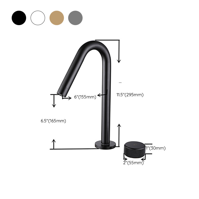 Widespread Modern Bathroom Faucet Knob Handle Gooseneck Vessel Faucet Clearhalo 'Bathroom Remodel & Bathroom Fixtures' 'Bathroom Sink Faucets' 'Bathroom Sinks & Faucet Components' 'bathroom_sink_faucets' 'Home Improvement' 'home_improvement' 'home_improvement_bathroom_sink_faucets' 7205838