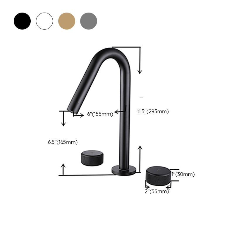 Widespread Modern Bathroom Faucet Knob Handle Gooseneck Vessel Faucet Clearhalo 'Bathroom Remodel & Bathroom Fixtures' 'Bathroom Sink Faucets' 'Bathroom Sinks & Faucet Components' 'bathroom_sink_faucets' 'Home Improvement' 'home_improvement' 'home_improvement_bathroom_sink_faucets' 7205839