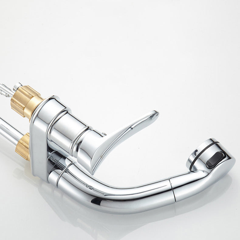 Circular Brass Bathroom Sink Faucet Low Arc with 1-Handle Vessel Faucet Clearhalo 'bathroom_sink_faucets' 'Conjunta de Baño y Conjunta de Grifo' 'Coronamiento de Baño y Dispositivo de Baño' 'Grifo del lavabo del baño' 'Hogar' 'home_improvement' 'home_improvement_bathroom_sink_faucets' 'Mejoras para el hogar' 7205906