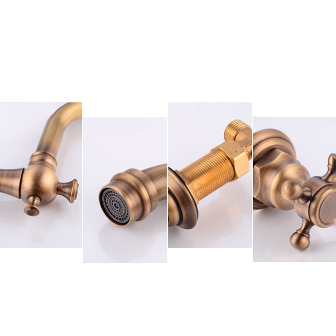 Widespread Bathroom Faucet 3 Holes Circular Vessel Sink Faucet Clearhalo 'Bathroom Remodel & Bathroom Fixtures' 'Bathroom Sink Faucets' 'Bathroom Sinks & Faucet Components' 'bathroom_sink_faucets' 'Home Improvement' 'home_improvement' 'home_improvement_bathroom_sink_faucets' 7205921