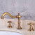 Widespread Bathroom Faucet 3 Holes Circular Vessel Sink Faucet Bronze Low Radian Cross Handles Clearhalo 'Bathroom Remodel & Bathroom Fixtures' 'Bathroom Sink Faucets' 'Bathroom Sinks & Faucet Components' 'bathroom_sink_faucets' 'Home Improvement' 'home_improvement' 'home_improvement_bathroom_sink_faucets' 7205923