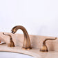 Widespread Bathroom Faucet 3 Holes Circular Vessel Sink Faucet Bronze Elbow Outlet Lever Handles Clearhalo 'Bathroom Remodel & Bathroom Fixtures' 'Bathroom Sink Faucets' 'Bathroom Sinks & Faucet Components' 'bathroom_sink_faucets' 'Home Improvement' 'home_improvement' 'home_improvement_bathroom_sink_faucets' 7205931