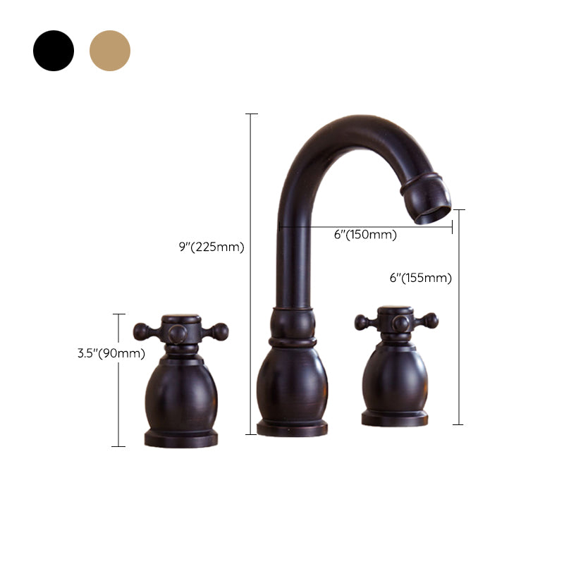 Widespread Bathroom Faucet 3 Holes Circular Vessel Sink Faucet Clearhalo 'Bathroom Remodel & Bathroom Fixtures' 'Bathroom Sink Faucets' 'Bathroom Sinks & Faucet Components' 'bathroom_sink_faucets' 'Home Improvement' 'home_improvement' 'home_improvement_bathroom_sink_faucets' 7205936