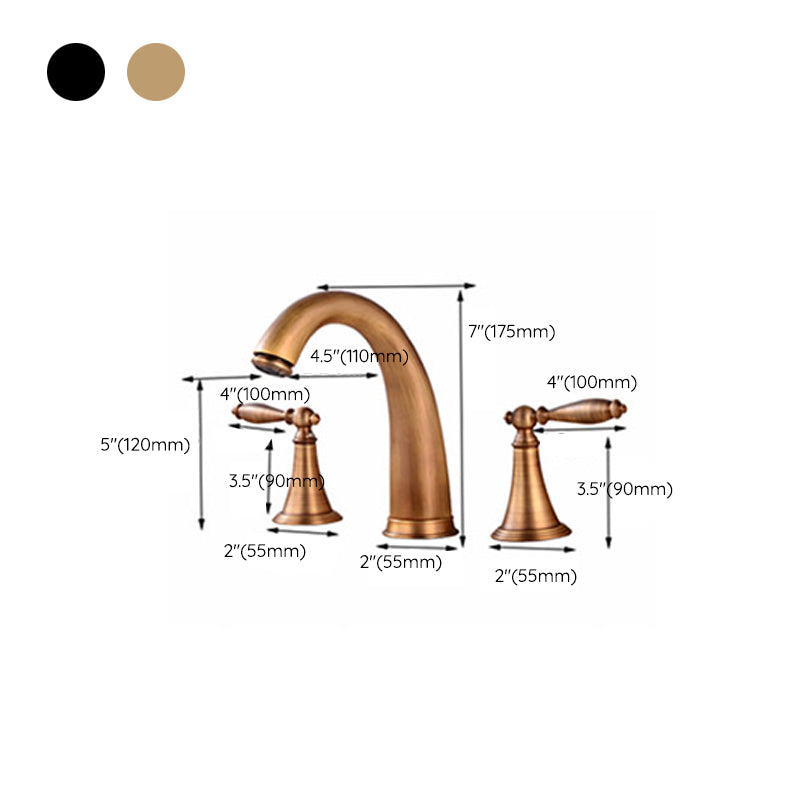 Widespread Bathroom Faucet 3 Holes Circular Vessel Sink Faucet Clearhalo 'Bathroom Remodel & Bathroom Fixtures' 'Bathroom Sink Faucets' 'Bathroom Sinks & Faucet Components' 'bathroom_sink_faucets' 'Home Improvement' 'home_improvement' 'home_improvement_bathroom_sink_faucets' 7205938