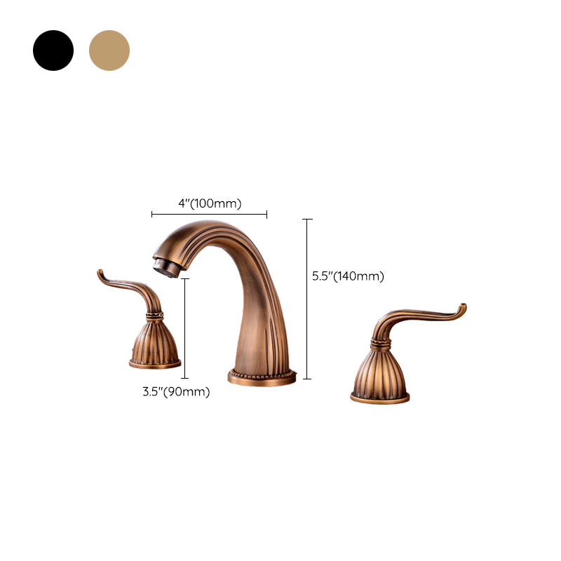 Widespread Bathroom Faucet 3 Holes Circular Vessel Sink Faucet Clearhalo 'Bathroom Remodel & Bathroom Fixtures' 'Bathroom Sink Faucets' 'Bathroom Sinks & Faucet Components' 'bathroom_sink_faucets' 'Home Improvement' 'home_improvement' 'home_improvement_bathroom_sink_faucets' 7205940