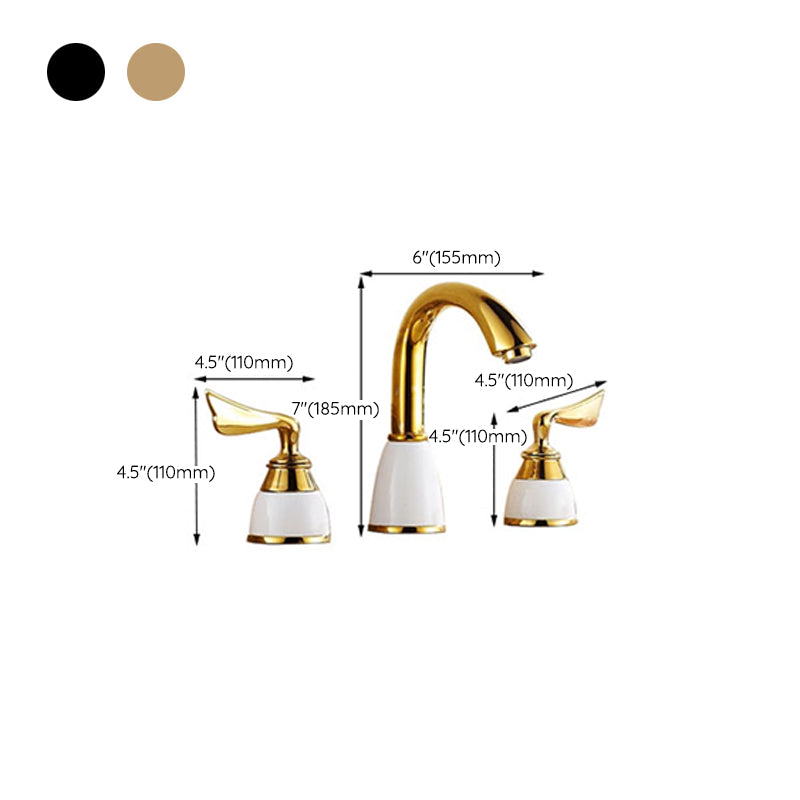 Widespread Bathroom Faucet 3 Holes Circular Vessel Sink Faucet Clearhalo 'Bathroom Remodel & Bathroom Fixtures' 'Bathroom Sink Faucets' 'Bathroom Sinks & Faucet Components' 'bathroom_sink_faucets' 'Home Improvement' 'home_improvement' 'home_improvement_bathroom_sink_faucets' 7205942