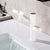 Modern Bathroom Vessel Faucet Swivel Spout Digital Display High-Arc Vessel Faucet White Clearhalo 'Bathroom Remodel & Bathroom Fixtures' 'Bathroom Sink Faucets' 'Bathroom Sinks & Faucet Components' 'bathroom_sink_faucets' 'Home Improvement' 'home_improvement' 'home_improvement_bathroom_sink_faucets' 7205976