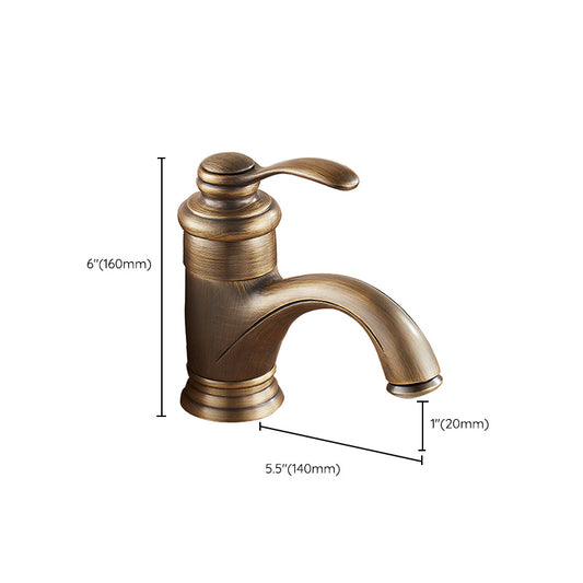 Glam Style Bathroom Sink Faucet Single Handle Low Arc Sink Faucet Clearhalo 'Bathroom Remodel & Bathroom Fixtures' 'Bathroom Sink Faucets' 'Bathroom Sinks & Faucet Components' 'bathroom_sink_faucets' 'Home Improvement' 'home_improvement' 'home_improvement_bathroom_sink_faucets' 7206000