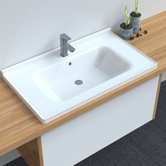 Contemporary Bathroom Sink Pop-Up Drain Rectangular Vessel Sink(Not Including Faucet) Clearhalo 'Bathroom Remodel & Bathroom Fixtures' 'Bathroom Sinks & Faucet Components' 'Bathroom Sinks' 'bathroom_sink' 'Home Improvement' 'home_improvement' 'home_improvement_bathroom_sink' 7206007