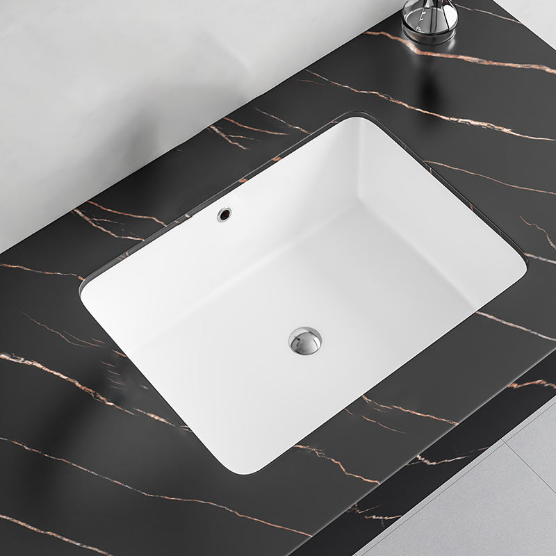 Undermount Bathroom Sink Modern Style Overflow Hole Design Ceramic Bathroom Sink Unavailiable Sink Rectangular Clearhalo 'Bathroom Remodel & Bathroom Fixtures' 'Bathroom Sinks & Faucet Components' 'Bathroom Sinks' 'bathroom_sink' 'Home Improvement' 'home_improvement' 'home_improvement_bathroom_sink' 7206052
