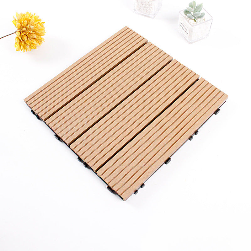 12" X 12" 4-Slat Square Deck/Patio Flooring Tiles Snapping Installation ...