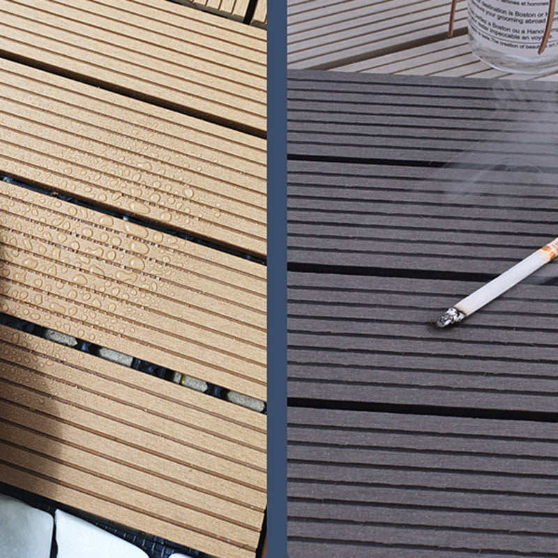 12" X 12" 4-Slat Square Deck/Patio Flooring Tiles Snapping Installation Floor Board Tiles Clearhalo 'Home Improvement' 'home_improvement' 'home_improvement_outdoor_deck_tiles_planks' 'Outdoor Deck Tiles & Planks' 'Outdoor Flooring & Tile' 'Outdoor Remodel' 'outdoor_deck_tiles_planks' 7206480