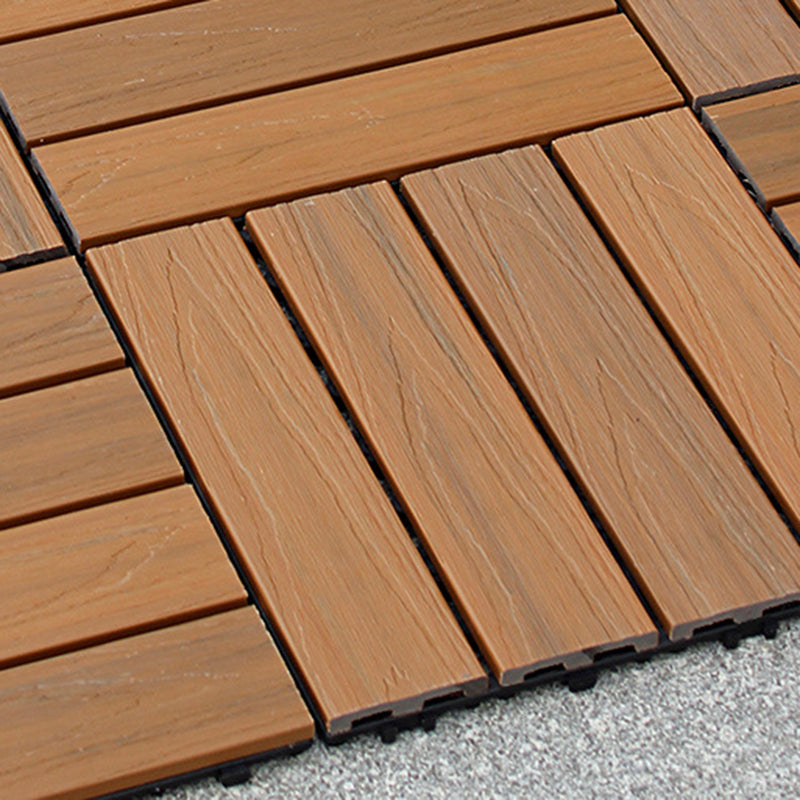 12" X 12"4-Slat Square PVC Flooring Tiles Interlocking Installation Floor Board Tiles Clearhalo 'Home Improvement' 'home_improvement' 'home_improvement_outdoor_deck_tiles_planks' 'Outdoor Deck Tiles & Planks' 'Outdoor Flooring & Tile' 'Outdoor Remodel' 'outdoor_deck_tiles_planks' 7206492