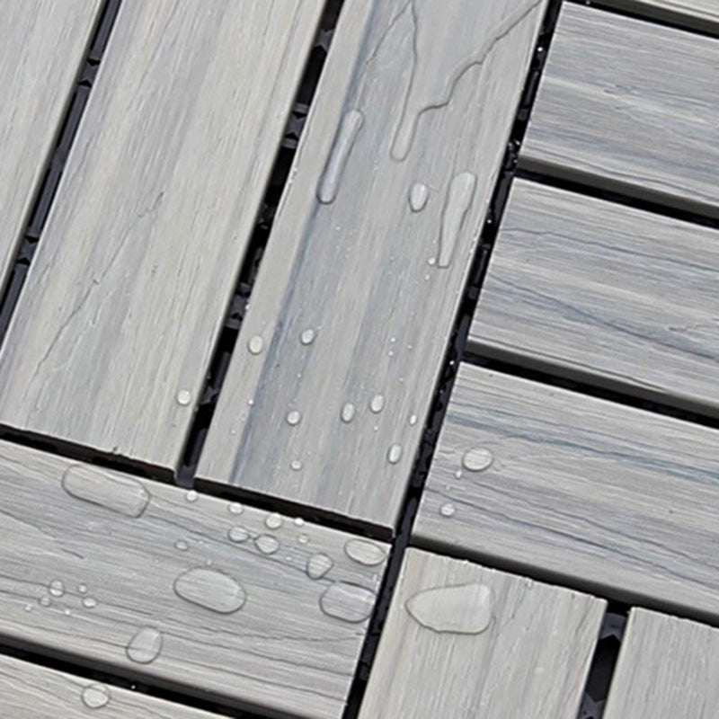 12" X 12"4-Slat Square PVC Flooring Tiles Interlocking Installation Floor Board Tiles Clearhalo 'Home Improvement' 'home_improvement' 'home_improvement_outdoor_deck_tiles_planks' 'Outdoor Deck Tiles & Planks' 'Outdoor Flooring & Tile' 'Outdoor Remodel' 'outdoor_deck_tiles_planks' 7206494