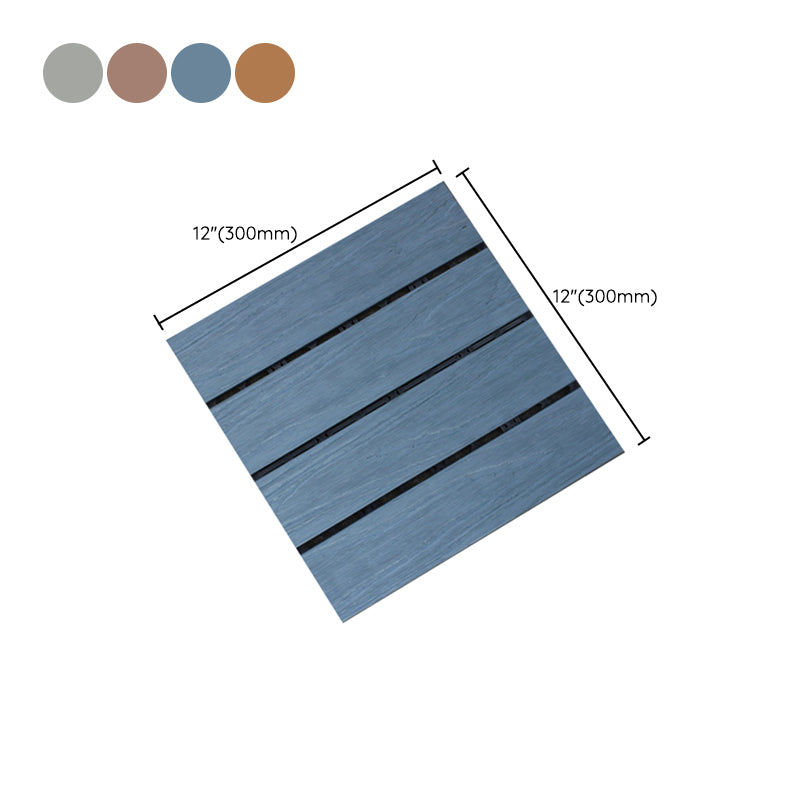 12" X 12"4-Slat Square PVC Flooring Tiles Interlocking Installation Floor Board Tiles Clearhalo 'Home Improvement' 'home_improvement' 'home_improvement_outdoor_deck_tiles_planks' 'Outdoor Deck Tiles & Planks' 'Outdoor Flooring & Tile' 'Outdoor Remodel' 'outdoor_deck_tiles_planks' 7206497