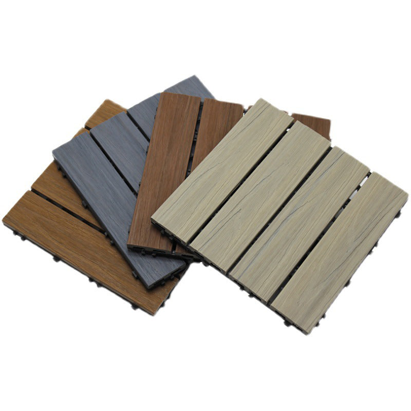 12" X 12"4-Slat Square PVC Flooring Tiles Snap Fit Installation Floor Board Tiles Clearhalo 'Home Improvement' 'home_improvement' 'home_improvement_outdoor_deck_tiles_planks' 'Outdoor Deck Tiles & Planks' 'Outdoor Flooring & Tile' 'Outdoor Remodel' 'outdoor_deck_tiles_planks' 7206513