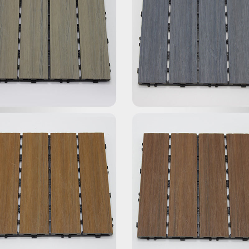 12" X 12"4-Slat Square PVC Flooring Tiles Snap Fit Installation Floor Board Tiles Clearhalo 'Home Improvement' 'home_improvement' 'home_improvement_outdoor_deck_tiles_planks' 'Outdoor Deck Tiles & Planks' 'Outdoor Flooring & Tile' 'Outdoor Remodel' 'outdoor_deck_tiles_planks' 7206514