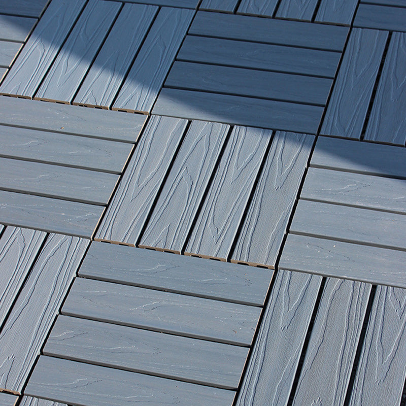 12" X 12"4-Slat Square PVC Flooring Tiles Snap Fit Installation Floor Board Tiles Grey Clearhalo 'Home Improvement' 'home_improvement' 'home_improvement_outdoor_deck_tiles_planks' 'Outdoor Deck Tiles & Planks' 'Outdoor Flooring & Tile' 'Outdoor Remodel' 'outdoor_deck_tiles_planks' 7206517