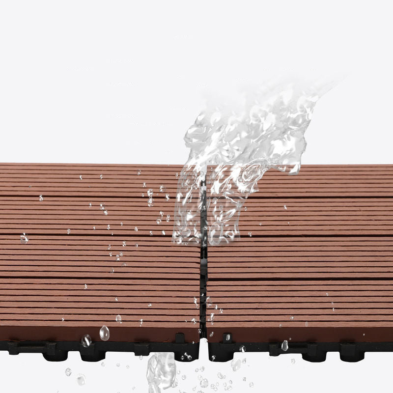 Interlocking Decking Tiles Striped Pattern Square Deck Plank Outdoor Patio Clearhalo 'Home Improvement' 'home_improvement' 'home_improvement_outdoor_deck_tiles_planks' 'Outdoor Deck Tiles & Planks' 'Outdoor Flooring & Tile' 'Outdoor Remodel' 'outdoor_deck_tiles_planks' 7206524