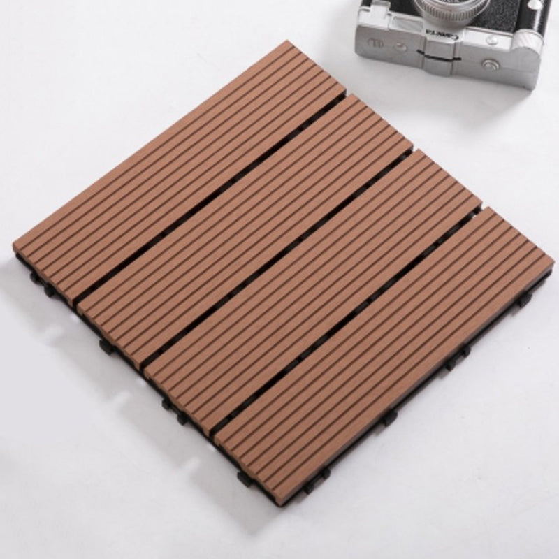 Interlocking Decking Tiles Striped Pattern Square Deck Plank Outdoor Patio Red Brown Straight Grain Clearhalo 'Home Improvement' 'home_improvement' 'home_improvement_outdoor_deck_tiles_planks' 'Outdoor Deck Tiles & Planks' 'Outdoor Flooring & Tile' 'Outdoor Remodel' 'outdoor_deck_tiles_planks' 7206544