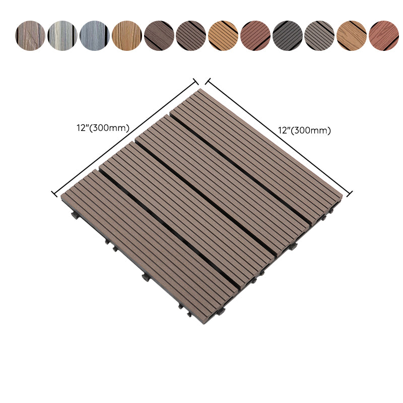 Interlocking Decking Tiles Striped Pattern Square Deck Plank Outdoor Patio Clearhalo 'Home Improvement' 'home_improvement' 'home_improvement_outdoor_deck_tiles_planks' 'Outdoor Deck Tiles & Planks' 'Outdoor Flooring & Tile' 'Outdoor Remodel' 'outdoor_deck_tiles_planks' 7206553