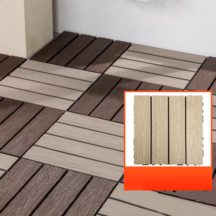 Composite Square Decking Tiles Interlocking Striped Pattern Patio Flooring Tiles Clearhalo 'Home Improvement' 'home_improvement' 'home_improvement_outdoor_deck_tiles_planks' 'Outdoor Deck Tiles & Planks' 'Outdoor Flooring & Tile' 'Outdoor Remodel' 'outdoor_deck_tiles_planks' 7206572