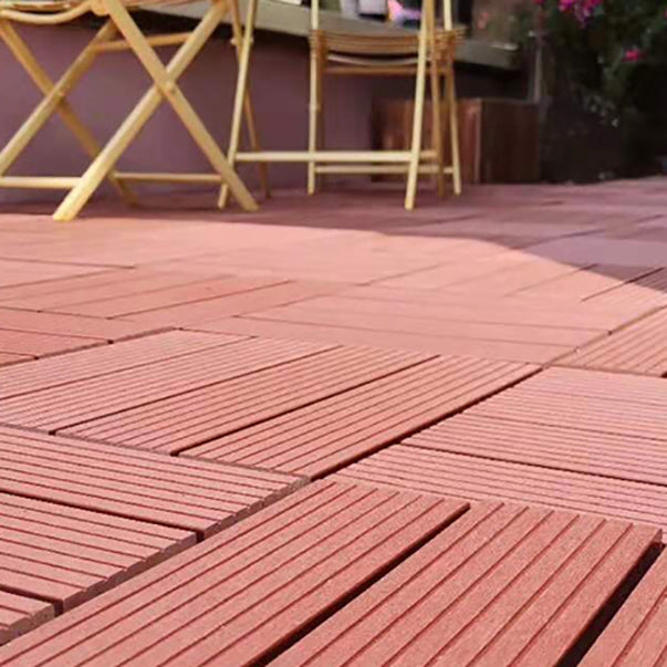 Composite Square Decking Tiles Interlocking Striped Pattern Patio Flooring Tiles Clearhalo 'Home Improvement' 'home_improvement' 'home_improvement_outdoor_deck_tiles_planks' 'Outdoor Deck Tiles & Planks' 'Outdoor Flooring & Tile' 'Outdoor Remodel' 'outdoor_deck_tiles_planks' 7206587