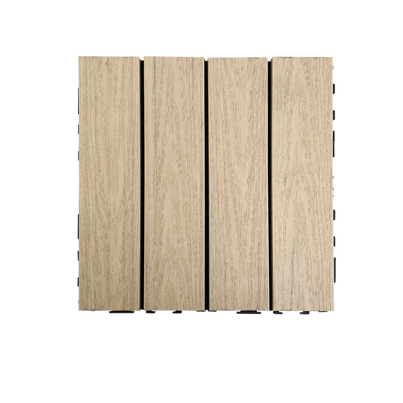 Composite Square Decking Tiles Interlocking Striped Pattern Patio Flooring Tiles Grey Co-Extrusion Clearhalo 'Home Improvement' 'home_improvement' 'home_improvement_outdoor_deck_tiles_planks' 'Outdoor Deck Tiles & Planks' 'Outdoor Flooring & Tile' 'Outdoor Remodel' 'outdoor_deck_tiles_planks' 7206592