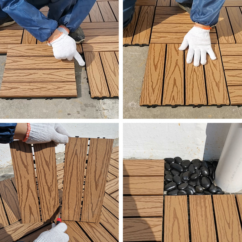 Square PVC Deck/Patio Flooring Tiles Interlocking Installation Outdoor Patio Tiles Clearhalo 'Home Improvement' 'home_improvement' 'home_improvement_outdoor_deck_tiles_planks' 'Outdoor Deck Tiles & Planks' 'Outdoor Flooring & Tile' 'Outdoor Remodel' 'outdoor_deck_tiles_planks' 7206602