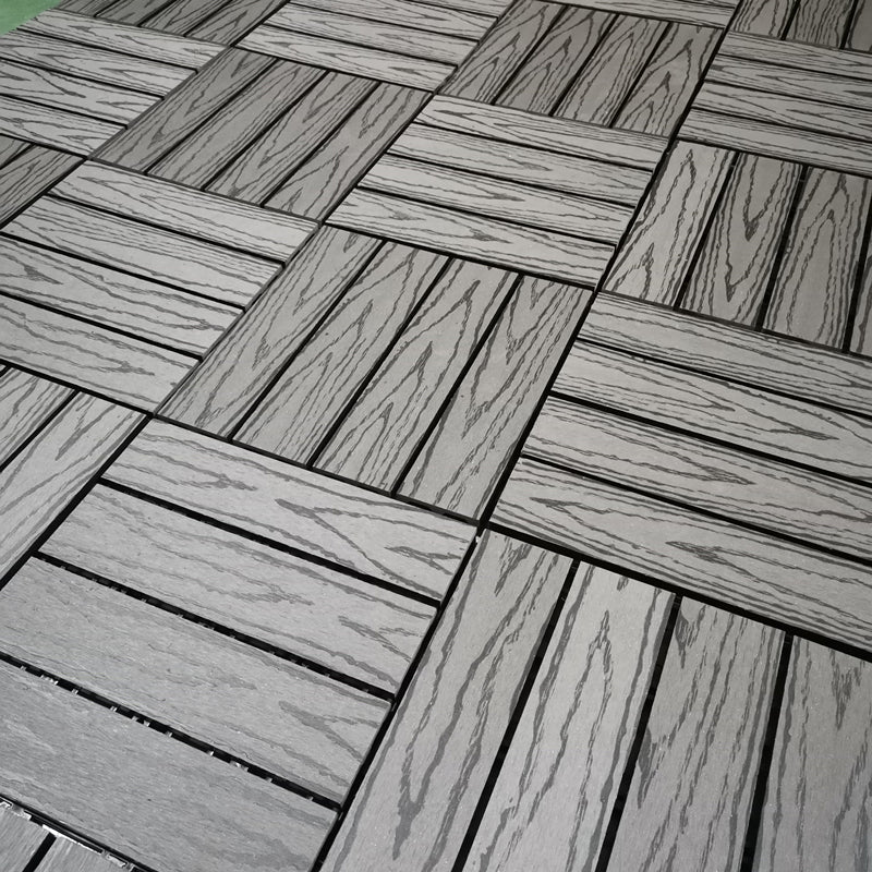 Square PVC Deck/Patio Flooring Tiles Interlocking Installation Outdoor Patio Tiles Grey Embossed Clearhalo 'Home Improvement' 'home_improvement' 'home_improvement_outdoor_deck_tiles_planks' 'Outdoor Deck Tiles & Planks' 'Outdoor Flooring & Tile' 'Outdoor Remodel' 'outdoor_deck_tiles_planks' 7206612