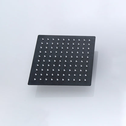 Black Square Fixed Shower Head Modern Style Wall-Mount Showerhead 8" Black Unavailiable Clearhalo 'Bathroom Remodel & Bathroom Fixtures' 'Home Improvement' 'home_improvement' 'home_improvement_shower_heads' 'Shower Heads' 'shower_heads' 'Showers & Bathtubs Plumbing' 'Showers & Bathtubs' 7206647