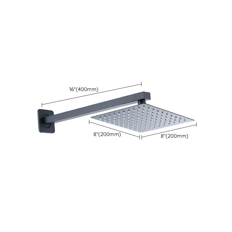 Black Square Fixed Shower Head Modern Style Wall-Mount Showerhead Clearhalo 'Bathroom Remodel & Bathroom Fixtures' 'Home Improvement' 'home_improvement' 'home_improvement_shower_heads' 'Shower Heads' 'shower_heads' 'Showers & Bathtubs Plumbing' 'Showers & Bathtubs' 7206660