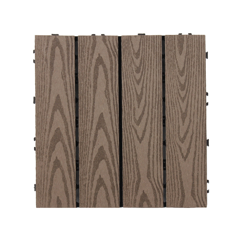 Deck Plank Loose Lay Manufactured Wood Decking Tiles Outdoor Flooring Coffee Embossed Clearhalo 'Home Improvement' 'home_improvement' 'home_improvement_outdoor_deck_tiles_planks' 'Outdoor Deck Tiles & Planks' 'Outdoor Flooring & Tile' 'Outdoor Remodel' 'outdoor_deck_tiles_planks' 7206685