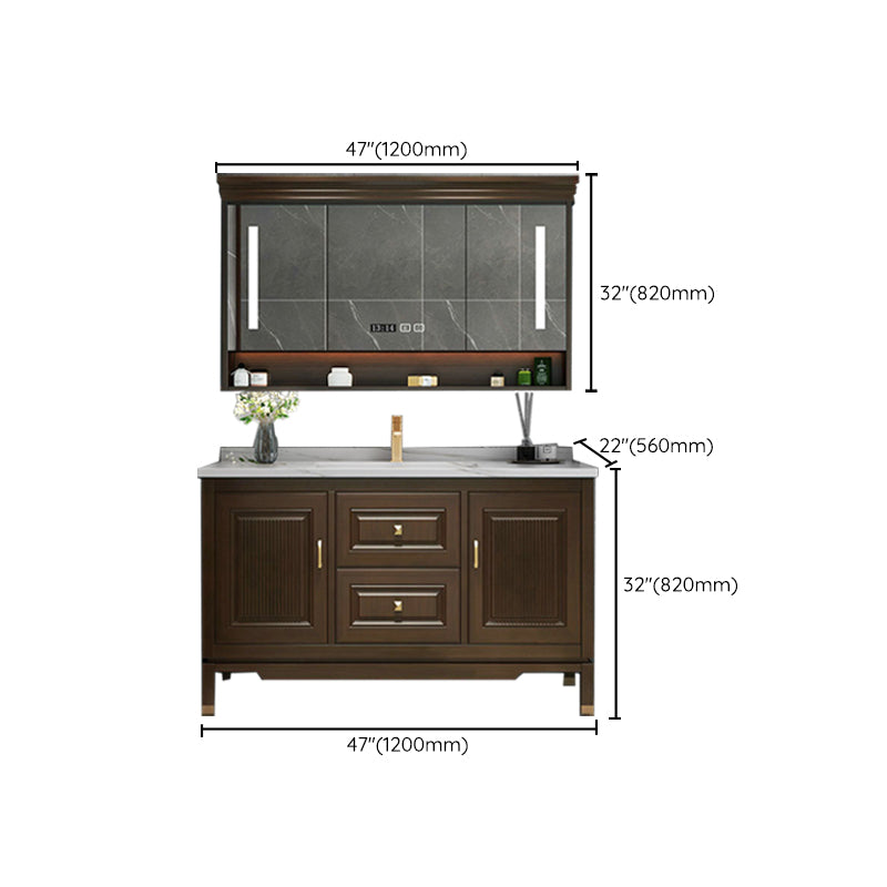 Traditional Bathroom Sink Vanity Solid Wood Mirror Included Bathroom Vanity Cabinet Clearhalo 'Bathroom Remodel & Bathroom Fixtures' 'Bathroom Vanities' 'bathroom_vanities' 'Home Improvement' 'home_improvement' 'home_improvement_bathroom_vanities' 7206723