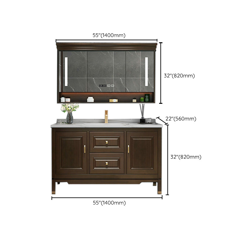 Traditional Bathroom Sink Vanity Solid Wood Mirror Included Bathroom Vanity Cabinet Clearhalo 'Bathroom Remodel & Bathroom Fixtures' 'Bathroom Vanities' 'bathroom_vanities' 'Home Improvement' 'home_improvement' 'home_improvement_bathroom_vanities' 7206725