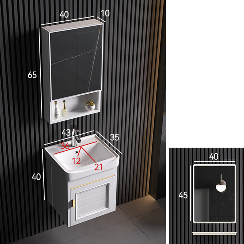 Wall Mounted Sink Vanity Contemporary Metal Bathroom Sink Vanity Clearhalo 'Bathroom Remodel & Bathroom Fixtures' 'Bathroom Vanities' 'bathroom_vanities' 'Home Improvement' 'home_improvement' 'home_improvement_bathroom_vanities' 7206739