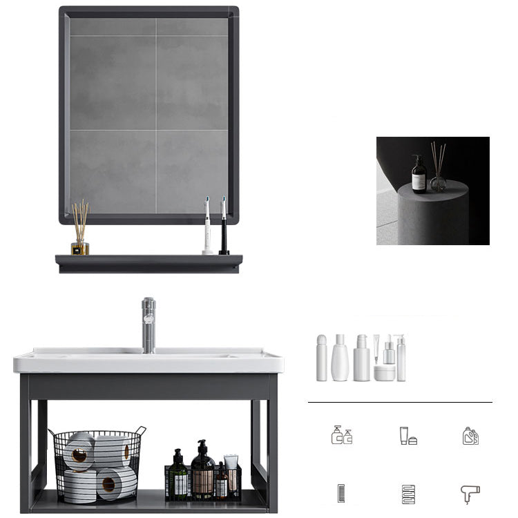 Bathroom Sink Vanity Rectangular Sink Storage Shelf Sink Vanity Clearhalo 'Bathroom Remodel & Bathroom Fixtures' 'Bathroom Vanities' 'bathroom_vanities' 'Home Improvement' 'home_improvement' 'home_improvement_bathroom_vanities' 7206783