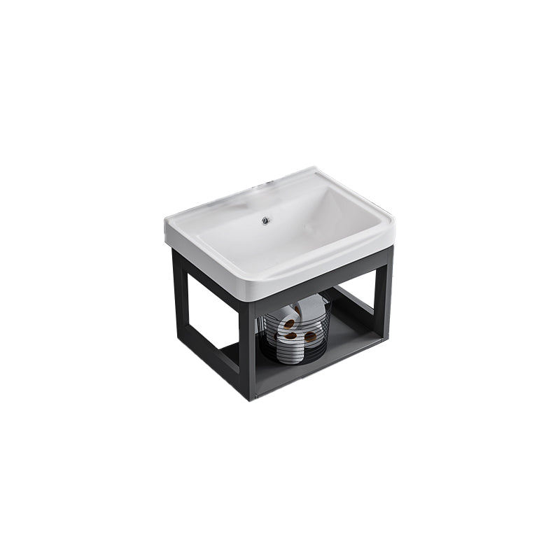 Bathroom Sink Vanity Rectangular Sink Storage Shelf Sink Vanity Bathroom Vanity Clearhalo 'Bathroom Remodel & Bathroom Fixtures' 'Bathroom Vanities' 'bathroom_vanities' 'Home Improvement' 'home_improvement' 'home_improvement_bathroom_vanities' 7206791