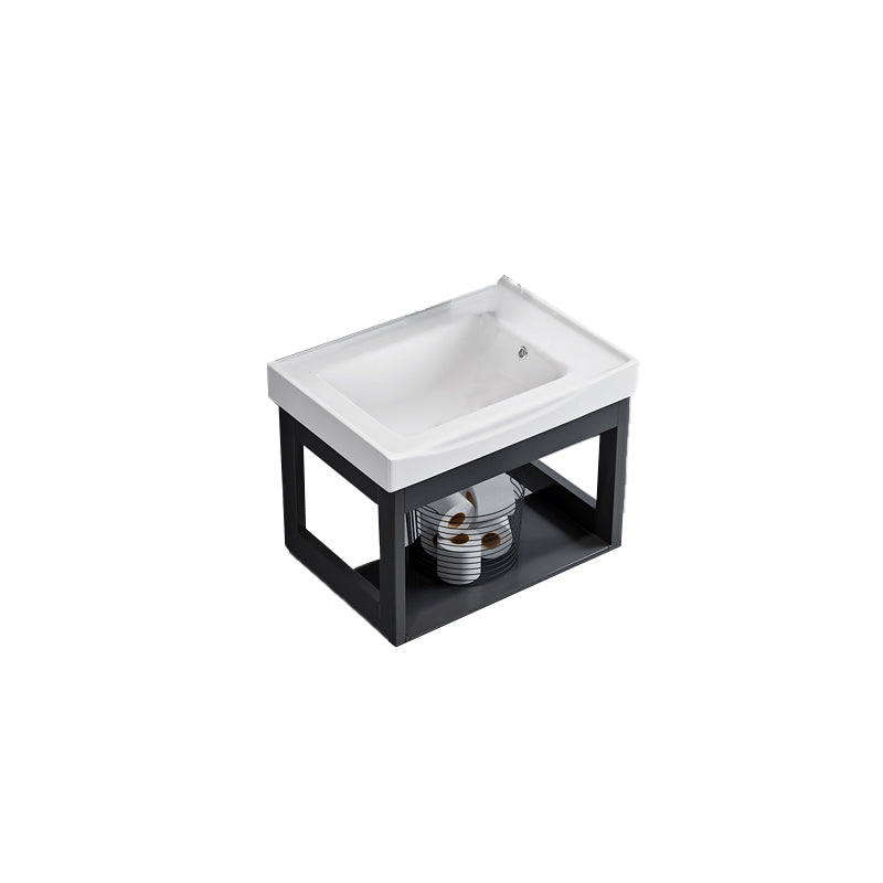 Bathroom Sink Vanity Rectangular Sink Storage Shelf Sink Vanity Bathroom Vanity 20"L x 12"W x 15"H Clearhalo 'Bathroom Remodel & Bathroom Fixtures' 'Bathroom Vanities' 'bathroom_vanities' 'Home Improvement' 'home_improvement' 'home_improvement_bathroom_vanities' 7206792