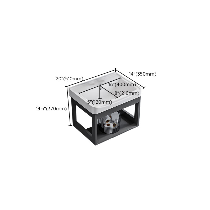 Bathroom Sink Vanity Rectangular Sink Storage Shelf Sink Vanity Clearhalo 'Bathroom Remodel & Bathroom Fixtures' 'Bathroom Vanities' 'bathroom_vanities' 'Home Improvement' 'home_improvement' 'home_improvement_bathroom_vanities' 7206800