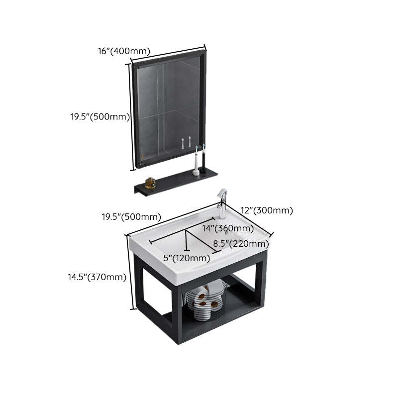 Bathroom Sink Vanity Rectangular Sink Storage Shelf Sink Vanity Clearhalo 'Bathroom Remodel & Bathroom Fixtures' 'Bathroom Vanities' 'bathroom_vanities' 'Home Improvement' 'home_improvement' 'home_improvement_bathroom_vanities' 7206804
